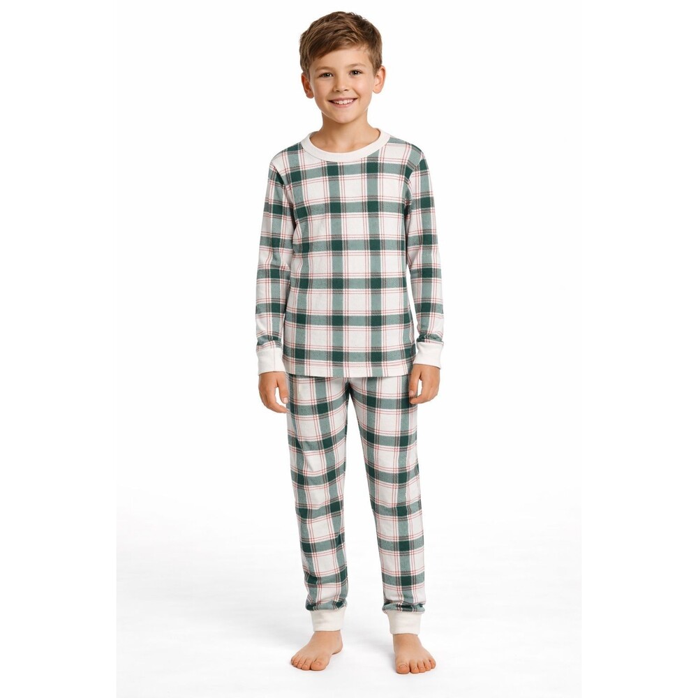 WONDERSHOP Kids Unisex Pajama Set 8 at Target 100% Cotton Plaid Check Green Red
